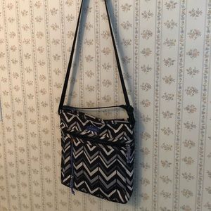 Vera Bradley Lighten Up Travel Ready Crossbody Lotus Chevron Pattern
